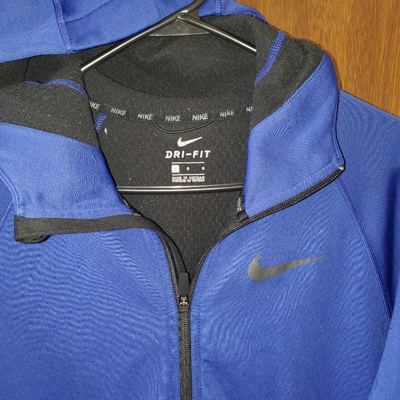 Nike Dri Fit Blue Full Zip Hoodie Sz Large - Picture 2 of 3